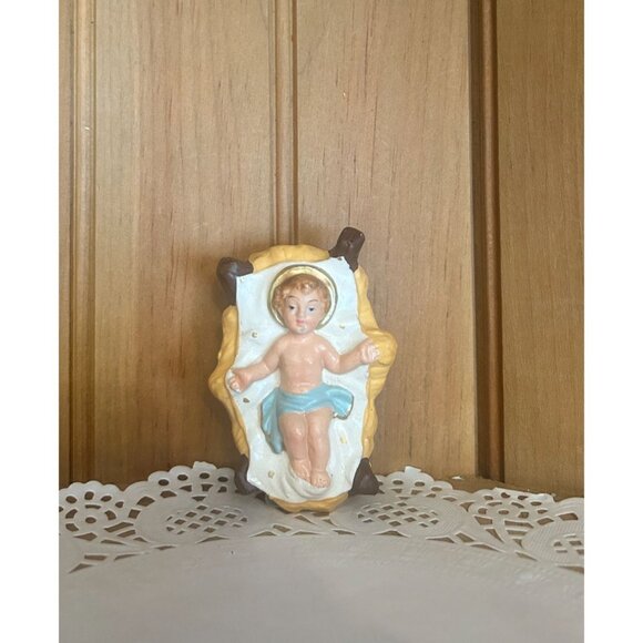 Vintage Italian Paper Mache Nativity Scene Baby Jesus Mary Joseph Shepherd Wise - Picture 2 of 7